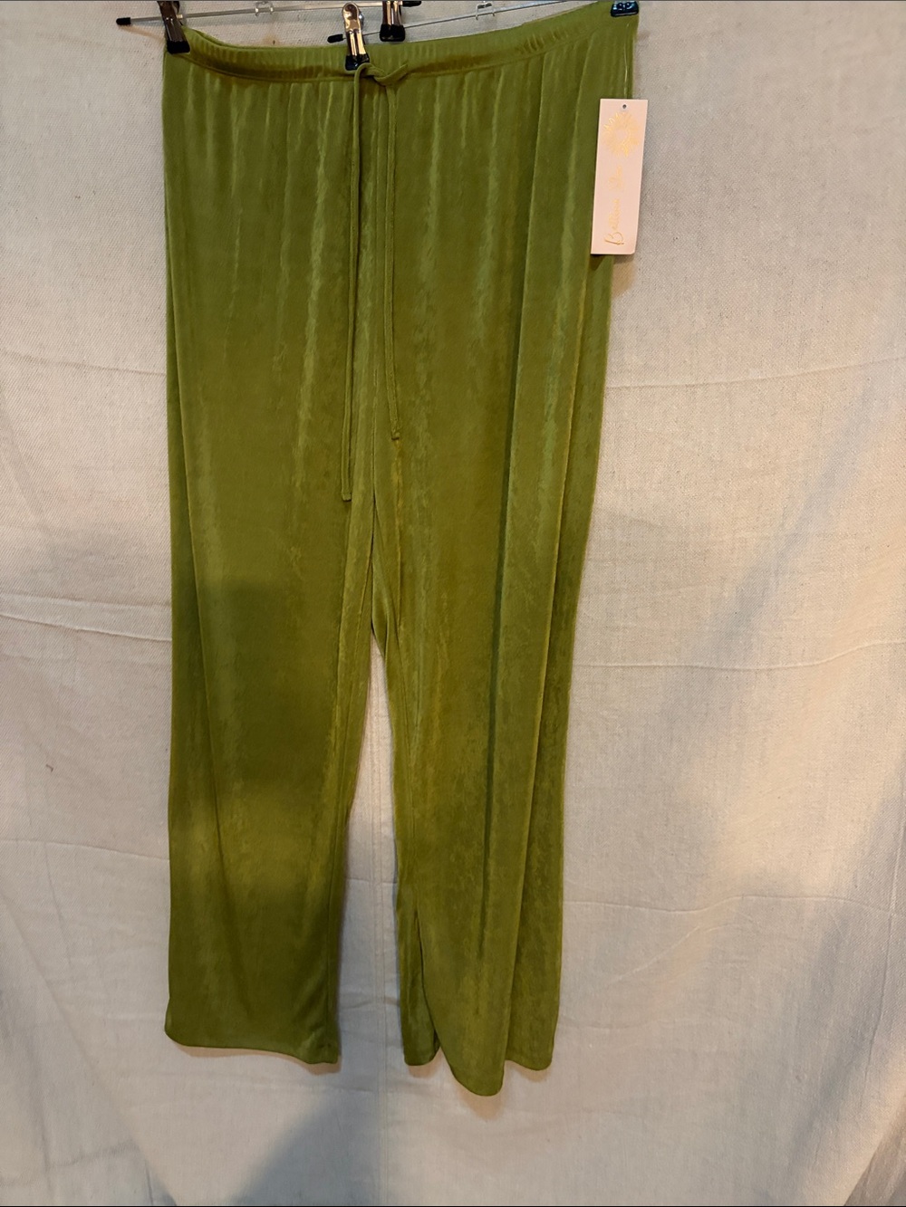 Gibson Olive Green Wide Leg Velvet Pants